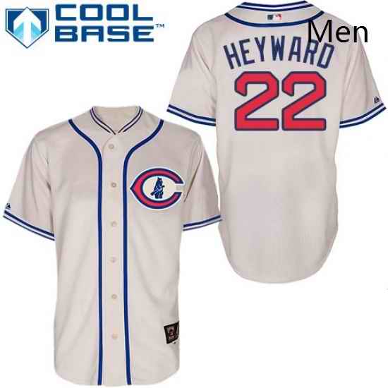 Mens Majestic Chicago Cubs 22 Jason Heyward Authentic Cream 1929 Turn Back The Clock MLB Jersey